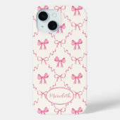 Coques Case-Mate iPhone Motif Coquette de Trellis de Bow rose (Verso)