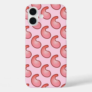 iPhone 16 Plus Case Motif corail et cachemire rose