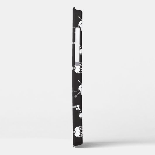 Coques Case-Mate iPhone Motif crâne avec armes : Arrière - plan foncé. (Verso / Gauche)