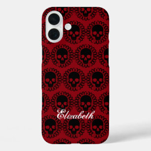 iPhone 16 Plus Case Motif crâne fantaisie Halloween Goth Toute couleur