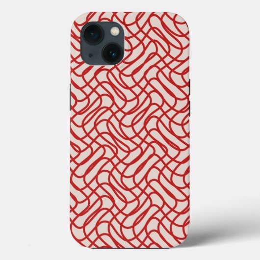 Coques Case-Mate iPhone Motif Crème Et Ligne Abstraite Rouge (Verso)