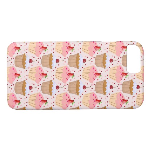 Coques Case-Mate iPhone Motif Cupcake rose (Dos (Horizontal))
