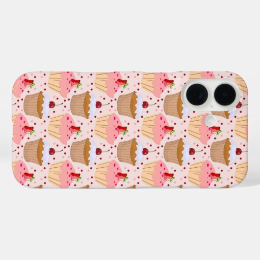 Coques Case-Mate iPhone Motif Cupcake rose (Verso (horizontal))
