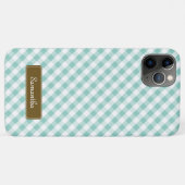 Coques Case-Mate iPhone Motif Cute Pastel Mint En vichy (Dos (Horizontal))