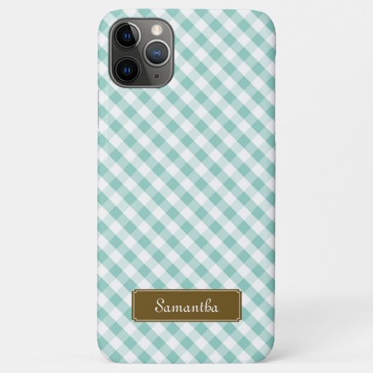Coques Case-Mate iPhone Motif Cute Pastel Mint En vichy (Dos)
