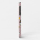 Coques Case-Mate iPhone Motif d'abeille et de fleurs rose rose (Dos/Gauche)