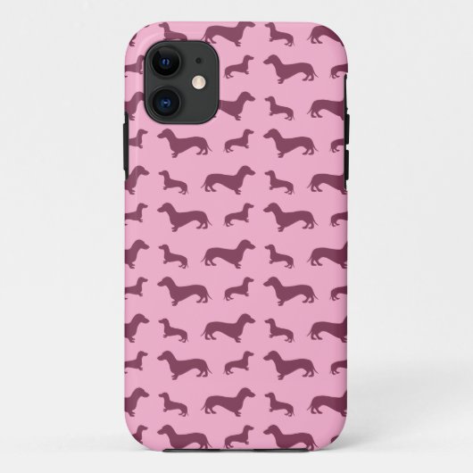 Coques Case-Mate iPhone Motif dachshund rose pâle (Dos)