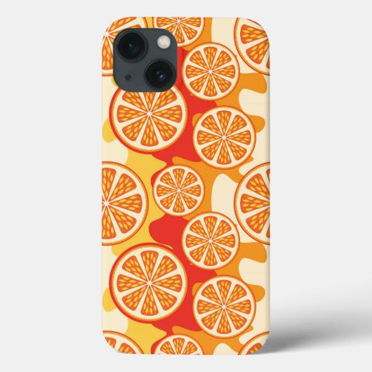 Coques Case-Mate iPhone Motif d'agrumes orange rétro (Verso)