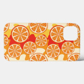 Coques Case-Mate iPhone Motif d'agrumes orange rétro (Verso (horizontal))