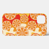Coques Case-Mate iPhone Motif d'agrumes orange rétro (Verso (horizontal))