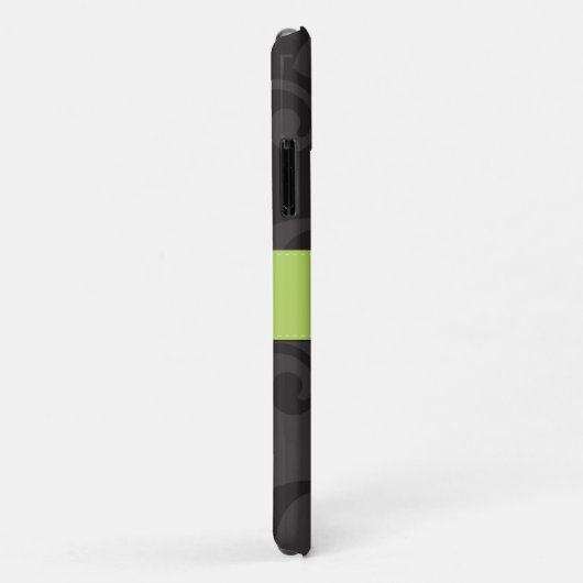 Coques Case-Mate iPhone Motif Damas, Damas gris, Monogramme (Dos/Droite)