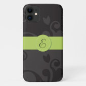 Coques Case-Mate iPhone Motif Damas, Damas gris, Monogramme (Dos)