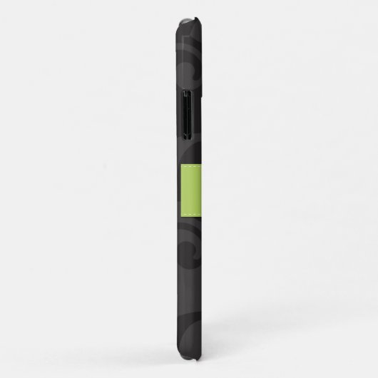 Coques Case-Mate iPhone Motif Damas, Damas gris, Monogramme (Dos/Droite)