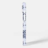 Coques Case-Mate iPhone Motif Damas de flocon bleu (Verso / Gauche)
