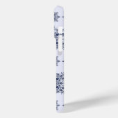 Coques Case-Mate iPhone Motif Damas de flocon bleu (Verso / Gauche)