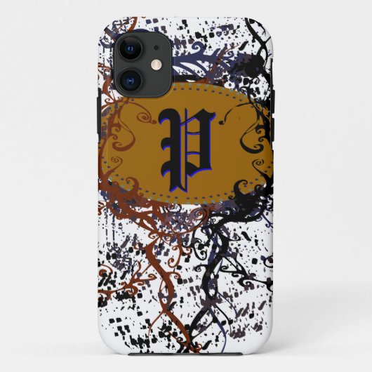 Coques Case-Mate iPhone Motif Damas rétro avec lettre monographie P (Dos)