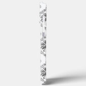 Coques Case-Mate iPhone Motif Damask blanc et gris (Verso / Gauche)