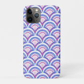 Coques Case-Mate iPhone motif damassé floral bleu (Dos)