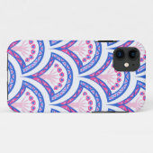Coques Case-Mate iPhone motif damassé floral bleu (Dos (Horizontal))