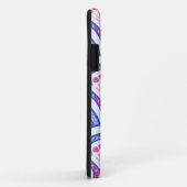 Coques Case-Mate iPhone motif damassé floral bleu (Dos/Droite)