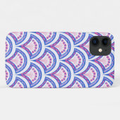 Coques Case-Mate iPhone motif damassé floral bleu (Dos (Horizontal))