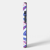 Coques Case-Mate iPhone motif damassé floral bleu (Verso / Gauche)