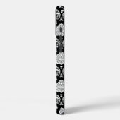 Coques Case-Mate iPhone Motif Damassé Rococo Blanc sur Fond Noir (Verso / Gauche)