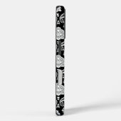Coques Case-Mate iPhone Motif Damassé Rococo Blanc sur Fond Noir (Verso / Droite)