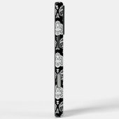 Coques Case-Mate iPhone Motif Damassé Rococo Blanc sur Fond Noir (Verso / Droite)