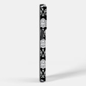 Coques Case-Mate iPhone Motif Damassé Rococo Blanc sur Noir (Verso / Droite)