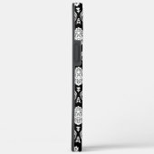 Coques Case-Mate iPhone Motif Damassé Rococo Blanc sur Noir (Verso / Droite)