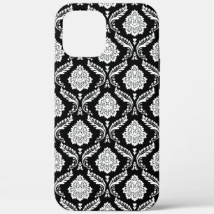 Case-Mate iPhone Case Motif Damassé Rococo Blanc sur Noir