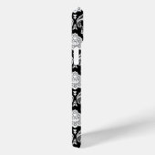 Coques Case-Mate iPhone Motif Damassé Rococo Blanc sur Noir (Verso / Droite)