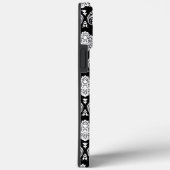 Coques Case-Mate iPhone Motif Damassé Rococo Blanc sur Noir (Verso / Droite)