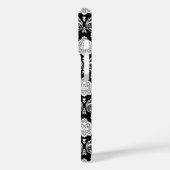Coques Case-Mate iPhone Motif Damassé Rococo Blanc sur Noir (Verso / Gauche)