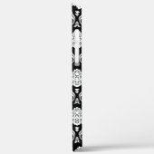 Coques Case-Mate iPhone Motif Damassé Rococo Blanc sur Noir (Verso / Gauche)