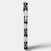 Coques Case-Mate iPhone Motif Damassé Rococo Blanc sur Noir (Verso / Gauche)