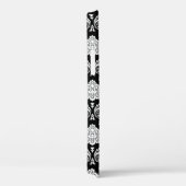 Coques Case-Mate iPhone Motif Damassé Rococo Blanc sur Noir (Verso / Droite)