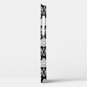 Coques Case-Mate iPhone Motif Damassé Rococo Blanc sur Noir (Verso / Gauche)