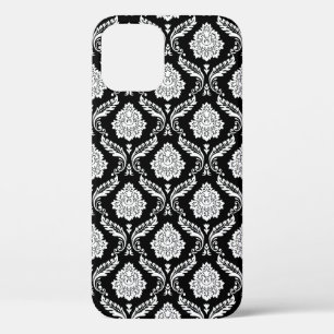 Case-Mate iPhone Case Motif Damassé Rococo Blanc sur Noir