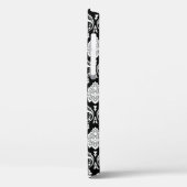 Coques Case-Mate iPhone Motif Damassé Rococo Blanc sur Noir (Verso / Gauche)