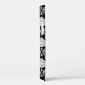 Coques Case-Mate iPhone Motif Damassé Rococo Blanc sur Noir (Verso / Droite)