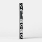 Coques Case-Mate iPhone Motif Damassé Rococo Blanc sur Noir  (Verso / Droite)