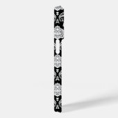 Coques Case-Mate iPhone Motif Damassé Rococo Blanc sur Noir (Verso / Droite)