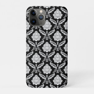 Case-Mate iPhone Case Motif Damassé Rococo Blanc sur Noir