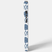 Coques Case-Mate iPhone Motif Damassé Rococo Bleu sur Blanc (Verso / Gauche)