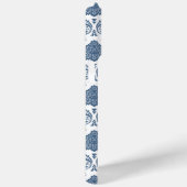 Coques Case-Mate iPhone Motif Damassé Rococo Bleu sur Blanc (Verso / Droite)
