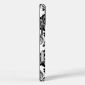 Coques Case-Mate iPhone Motif Damassé Rococo Gris Noir Blanc (Verso / Droite)