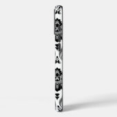 Coques Case-Mate iPhone Motif Damassé Rococo Gris Noir Blanc (Verso / Gauche)