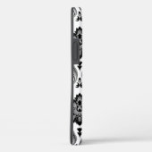 Coques Case-Mate iPhone Motif Damassé Rococo Gris Noir Blanc (Verso / Droite)